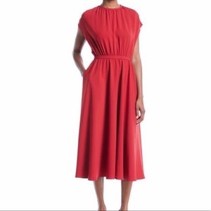 Designer CO Gathered Bodice A-Line Pocket Dress